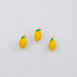 18K Gold pvd Lemon Fruit Charm 6x12mm s Gold Charms - Tarnish Resistant