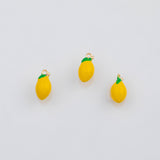 18K Gold PVD Lemon Fruit Charm 6x12mm s Gold Charms - Tarnish Resistant