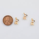18K Gold PVD Deer Charm 7x10mm 22k s Gold Charms - Tarnish Resistant