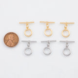 18K Gold PVD Toggle Clasp 10mm 14mm 22k s Gold Charms - Tarnish Resistant