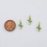 18K Gold PVD Cactus Charm 8x13mm s Gold Charms - Tarnish Resistant