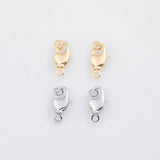 18K Gold PVD 22k Round Carabiner Clasp 9x17mm, Carabiner Lock Connector, Spring Push Gate Finding Bracelet - Tarnish Resistant