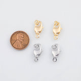 Gold PVD 22k Round Carabiner Clasp 9x17mm, Carabiner Lock Connector, Spring Push Gate Finding Bracelet - Tarnish Resistant