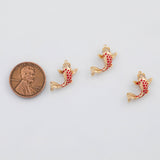 18K Gold PVD Koi Gold Fish Charm 8x11mm 22k s Gold Charms - Tarnish Resistant