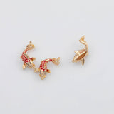 18K Gold PVD Koi Gold Fish Charm 8x11mm 22k s Gold Charms - Tarnish Resistant