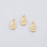 18K Gold PVD Ammonite Fossil Sea Shell Tag Charm 15x9mm Charms - Tarnish Resistant