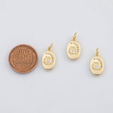 18K Gold PVD Ammonite Fossil Sea Shell Tag Charm 15x9mm Charms - Tarnish Resistant