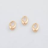 18K Gold PVD 22k Round Carabiner Clasp 7x13mm Carabiner Lock Connector, Spring Push Gate Finding Bracelet - Tarnish Resistant