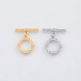 18K Gold PVD Plain Toggle Clasps 14mm 22k s Gold Charms - Tarnish Resistant