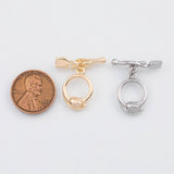 18K Gold PVD Plain Toggle Clasps 12mm 22k s Gold Charms - Tarnish Resistant