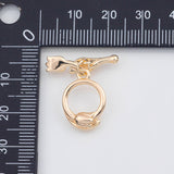 18K Gold PVD Plain Toggle Clasps 12mm 22k s Gold Charms - Tarnish Resistant