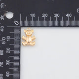 18K Gold PVD Little Bear Charm 7x10mm 22k s Gold Charms - Tarnish Resistant
