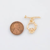 18K Gold PVD Toggle Clasps 13mm s Gold Charms - Tarnish Resistant
