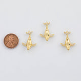 18K Gold PVD Blue Whale Charm 18x25mm s Gold Charms - Tarnish Resistant