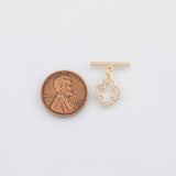 18K Gold PVD Clover Toggle Clasp 11mm s Gold Charms - Tarnish Resistant