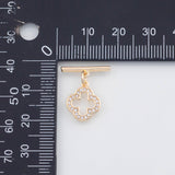 18K Gold PVD Clover Toggle Clasp 11mm s Gold Charms - Tarnish Resistant
