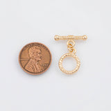 18K Gold PVD Toggle Clasps 12mm s Gold Charms - Tarnish Resistant