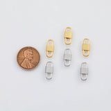 18K Gold PVD Oval Carabiner Clasp 6x15mm,, Carabiner Lock Connector, Spring Push Gate Finding Bracelet - Tarnish Resistant