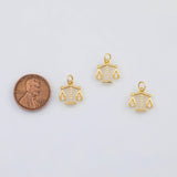 18K Gold PVD Scale of justice lawyer charm - Tarnish Resistant