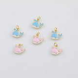 18K Gold PVD Whale charm enamel - Tarnish Resistant