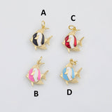 18K Gold PVD Fish charm enamel - Tarnish Resistant