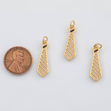18K Gold PVD Tie charm - Tarnish Resistant