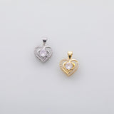 Halo Heart Charm 18K Gold PVD Ion Plated Tarnish Resistant