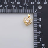 Halo Heart Charm 18K Gold PVD Ion Plated Tarnish Resistant