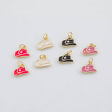 18K Gold PVD Cowboy hat Charms 7x13mm s White Gold Charms - Tarnish Resistant