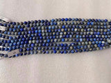 Natural Lapis Beads - No dye, High B Quality in Round, 2mm, 3mm, 4mm, 6mm, 8mm, 10mm, 12mm -Full Strand 15.5 inch Strand Smooth