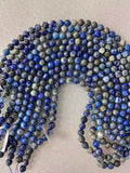 Natural Lapis Beads - No dye, High B Quality in Round, 2mm, 3mm, 4mm, 6mm, 8mm, 10mm, 12mm -Full Strand 15.5 inch Strand Smooth