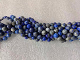 Natural Lapis Beads - No dye, High B Quality in Round, 2mm, 3mm, 4mm, 6mm, 8mm, 10mm, 12mm -Full Strand 15.5 inch Strand Smooth