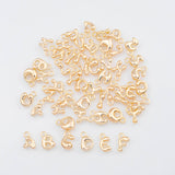 Gold PVD Puffy Bubble letters alphabet letter abc about 10x10mm Tarnish Resistant ZX-BB56