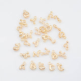 Gold PVD Puffy Bubble letters alphabet letter abc about 10x10mm Tarnish Resistant ZX-BB56