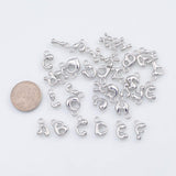 Silver Bubble Puffy Letter charm PVD Plated Tarnish Resistant about 10x10mm zx-bb56