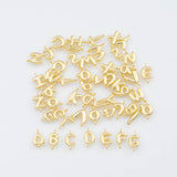 Alphabet letter connectors puffy bubble initials Gold PVD Plated Tarnish Resistant fx-h138