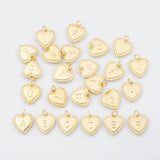 Heart Letters Initial Alphabet ABC Letter Gold PVD Plated Tarnish Resistant 15x15mm p54