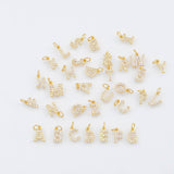 Gold PVD Initials Pave Rhinestone Alphabet letters ABC charm Initial Letter Gold PVD Ion Plated Tarnish Resistant - approx 10x6mm