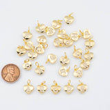 14k Gold Small Dainty Initial Heart Letter Charm 10x9mm A - Z Alphabet Drop Pendant Personalized Charm for Necklace Jewelry Making