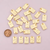 18k GF letters rectangle tag 10x16mm personalized initial charm initial pendant, letter charm minimalist alphabet charm 18K Gold Filled