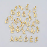 Gold PVD Plated Plain Letters Alphabet Initial Charm Tarnish Resistant about 9x12mm