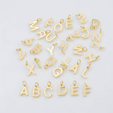 Letters Alphabet Initial charms Gold pvd Plated Tarnish Resistant size about 8x11mm hh-bb19