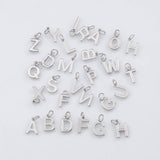 Silver Alphabet initial letter letters pvd Plated Tarnish Resistant about 11x14mm