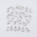 Silver Alphabet initial letter letters PVD Plated Tarnish Resistant about 11x14mm