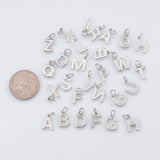 Silver Alphabet initial letter letters PVD Plated Tarnish Resistant about 11x14mm