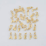 Gold PVD Letter Charms with CZ Stone Initials Tarnish Resistant about 5x12mm hh-h133