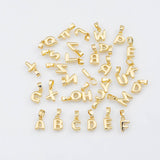 Dainty Gold PVD Puffy Letter Alphabet Initial Charms Tarnish Resistant about 6x9mm