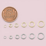 100pcs 18K Gold Filled Thickened Jump Rings Thick Open Jump Rings Bulk Gold Split Rings for DIY Jewelry Making Supply Findings