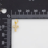18K Gold PVD Cross Charm 8x12mm Charm s White Gold Charms - Tarnish Resistant