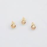 18K Gold PVD Snail Charms 6x10mm 22k s White Gold Charms - Tarnish Resistant